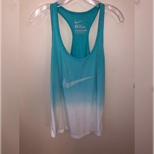 NIKE Slim Fit Razerback Blue Ombre Tank